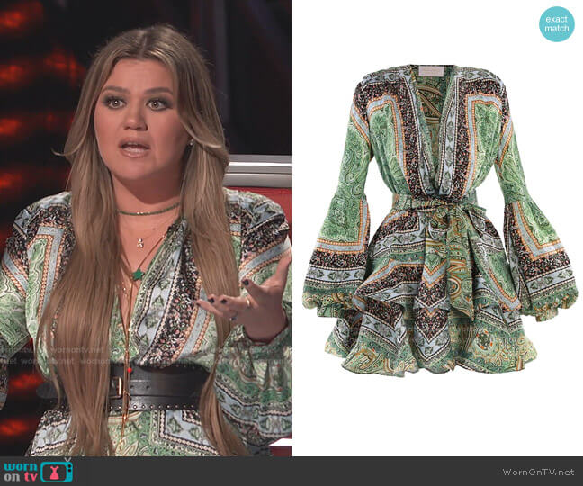 Bronx and Banco Bedouin Printed Mini Dress worn by Kelly Clarkson on The Voice