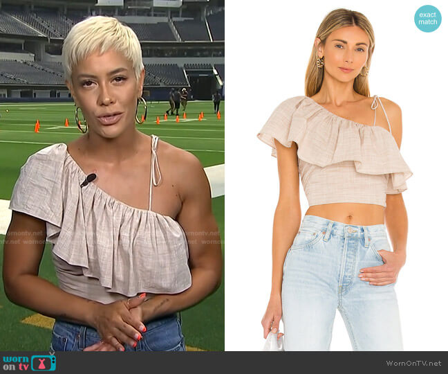 Cinq a Sept Lilibeth Top worn by Sibley Scoles on Access Hollywood