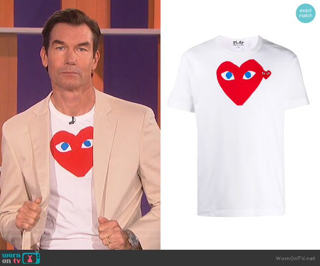 Comme des Garcons PLAY Heart Print T-Shirt worn by Jerry O'Connell on The Talk