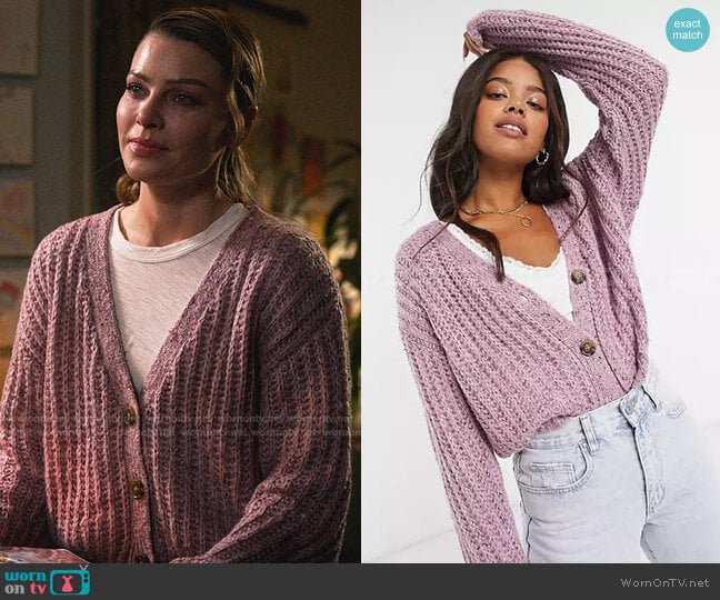 Cotton On Multi Yarn Cable Knit Cardi worn by Chloe Decker (Lauren German) on Lucifer