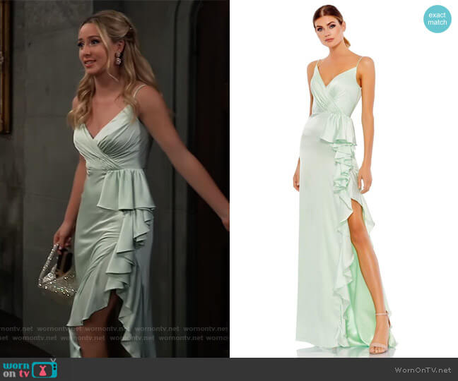 Mac Duggal Cascading Ruffle Gown worn by Josslyn Jacks (Eden McCoy) on General Hospital