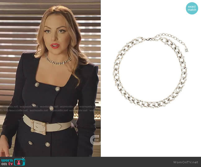 Dannijo Rhonda Embellished Necklace worn by Fallon Carrington (Elizabeth Gillies) on Dynasty