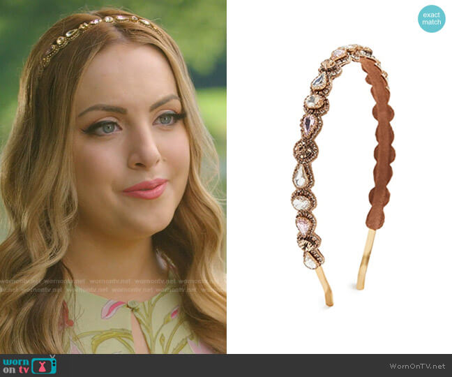 Deepa Gurnani Coraline Headband worn by Fallon Carrington (Elizabeth Gillies) on Dynasty
