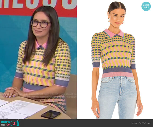 Diane von Furstenberg Jenny Sweater Top worn by Savannah Sellers on Today