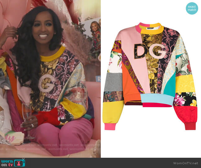 Dolce & Gabbana Logo Embroidered Patchwork Sweatshirt
