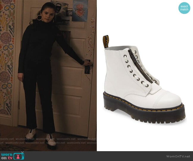Dr Martens Sinclair White Boots worn by Mabel Mora (Selena Gomez) on Only Murders in the Building