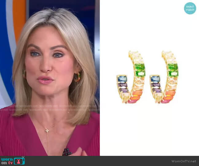 Ragen Emerald Rainbow Hoops worn by Amy Robach on Good Morning America