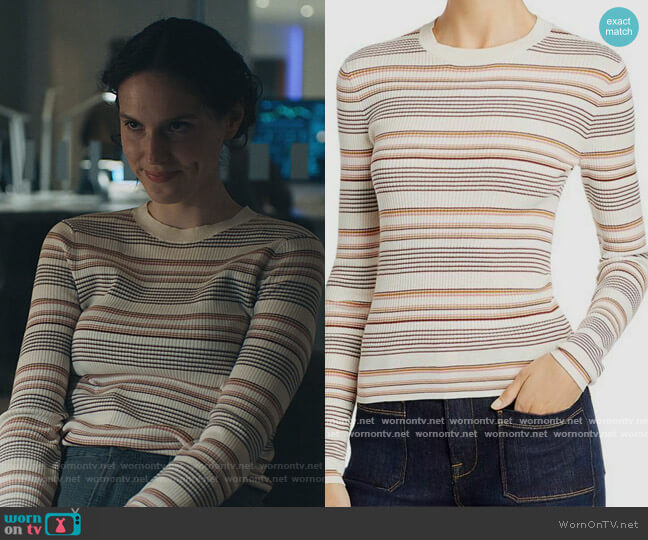 Frame Easy Ribbed Wool Striped Sweater