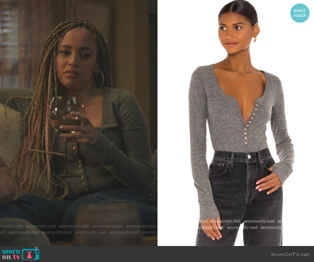 Free People Dylan Thermal Bodysuit worn by Toni Topaz (Vanessa Morgan) on Riverdale