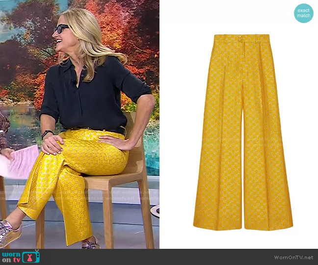 Gucci GG Lamé Wide Leg Trousers