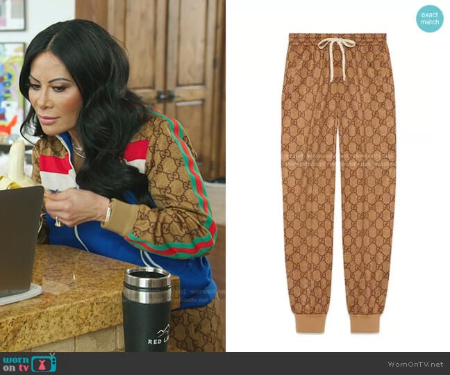 Gucci GG Technical Jersey Jogging Pant worn by Jen Shah on The Real Housewives of Salt Lake City