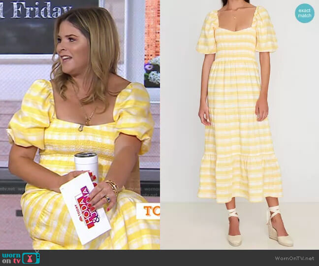 Faithfull the Brand Gianna Midi Dress worn by Jenna Bush Hager on Today