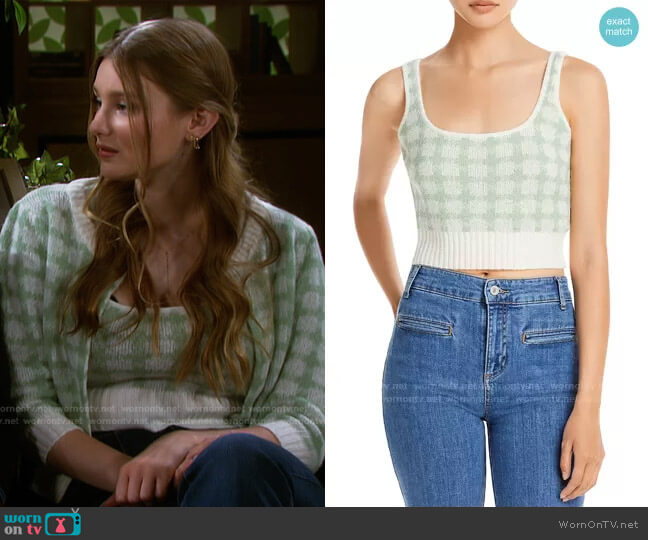 Lucy Paris Gingham Cropped Tank Top worn by Alice Caroline Horton (Lindsay Arnold) on Days of our Lives