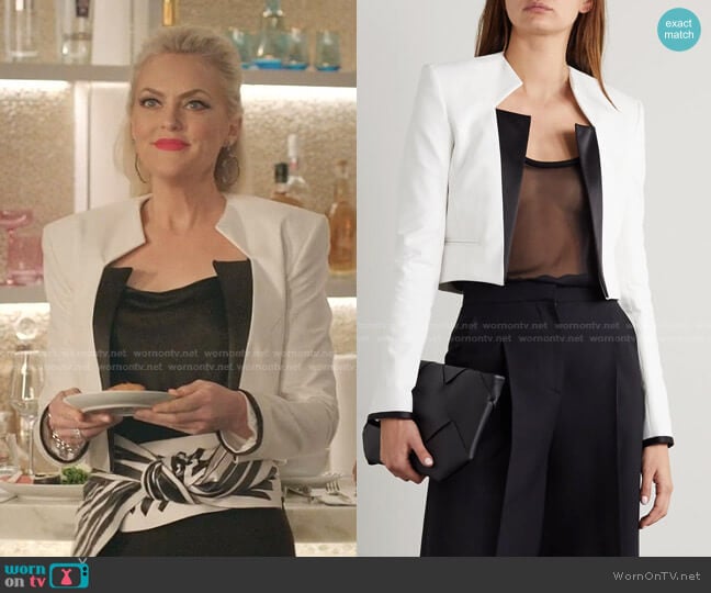 Haider Ackermann Silk-Trimmed Cotton-Twill Jacket worn by Alexis Carrington (Elaine Hendrix) on Dynasty
