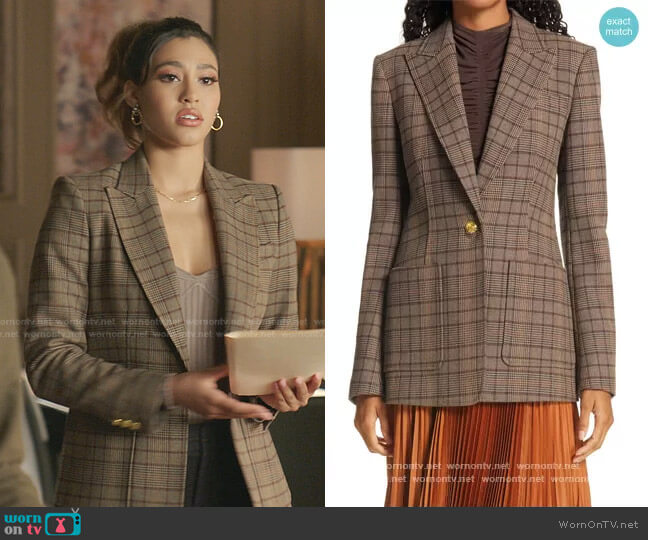 A.L.C. Hicks Check Single Button Blazer