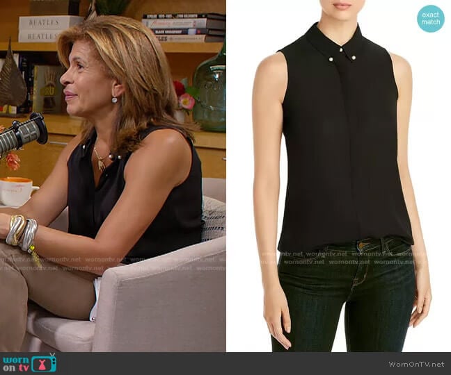 Karl Lagerfeld Imitation Pearl Button Sleeveless Top worn by Hoda Kotb on Today
