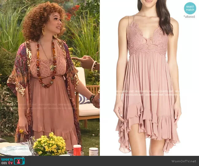 Free People Intimately FP Adella Frilled Chemise worn by Jade (Talia Jackson) on Family Reunion