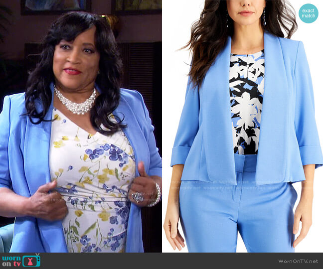 Kasper Cuffed Shawl-Collar Blazer worn by Paulina Price (Jackée Harry) on Days of our Lives