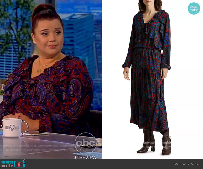 Lauren Ralph Lauren Paisley Georgette Long Sleeve Dress worn by Ana Navarro on The View