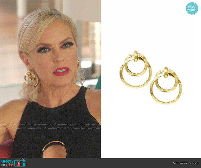 Bonheur Laurene Hoop Earrings worn by Alexis Carrington (Elaine Hendrix) on Dynasty