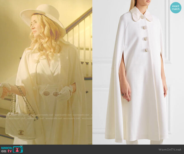 Roksanda Laurette cape worn by Amanda Carrington (Eliza Bennett) on Dynasty