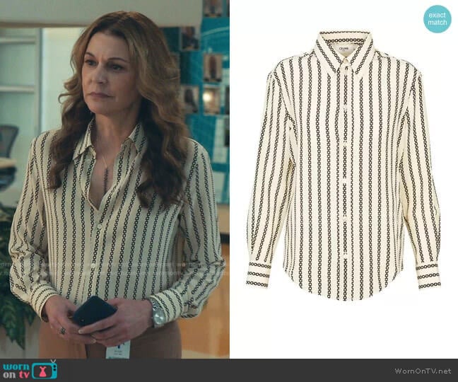 Celine Loose Shirt in Crepe De Chine worn by Kit Voss (Jane Leeves) on The Resident