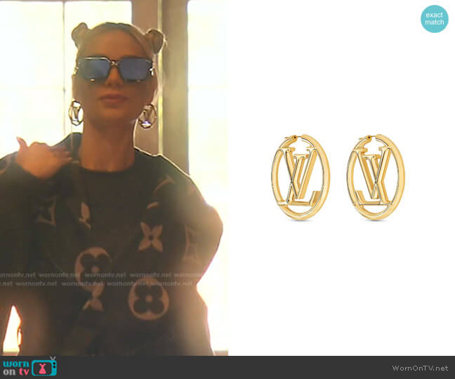 Louis Vuitton Louise Hoop Earrings worn by Dorit Kemsley on The Real Housewives of Beverly Hills