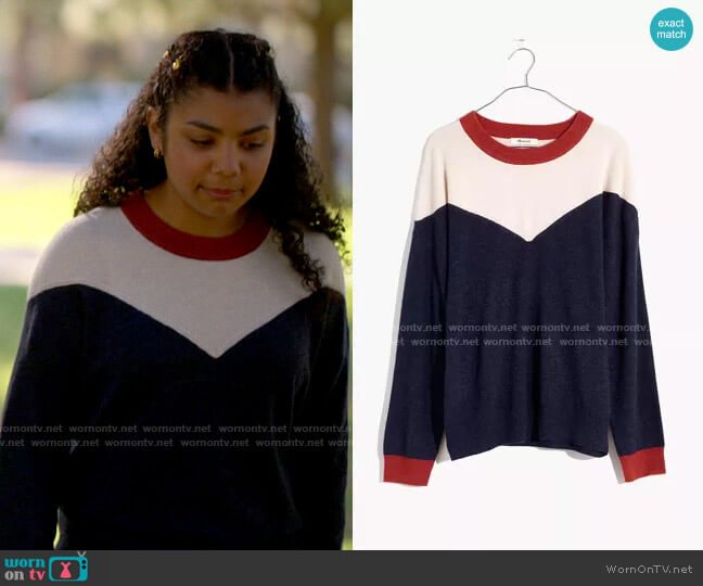 Madewell Colorblock Yoke Pullover Sweater
