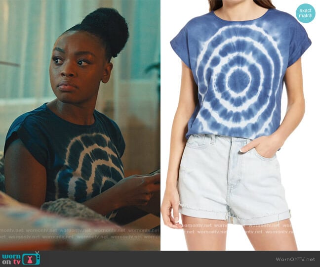 Madewell Tie-Dye Shoulder Tee worn by Nikki Vaughn (Alana Bright) on Our Kind of People