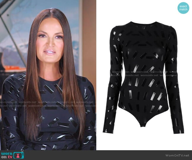 Maison Margiela Tape-Detail Bodysuit worn by Lisa Barlow on The Real Housewives of Salt Lake City