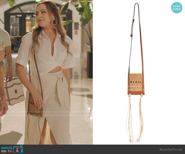 Marni Small Fringe Summer Bag worn by Fallon Carrington (Elizabeth Gillies) on Dynasty