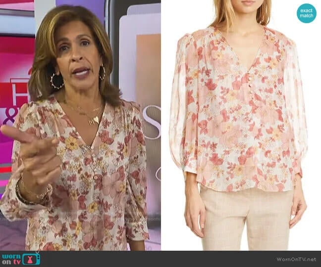 Veronica Beard Milan Floral Top worn by Hoda Kotb on Today