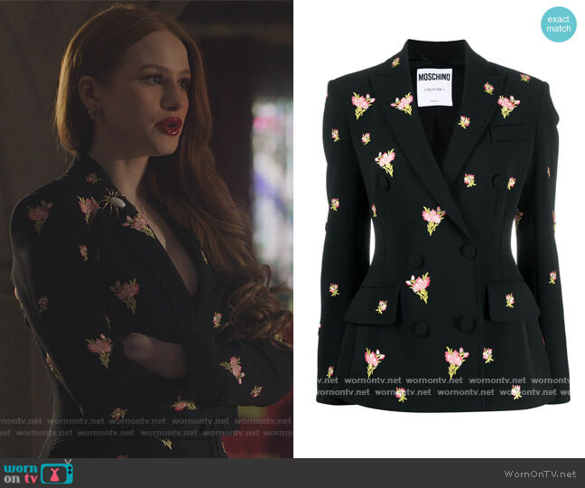 Moschino Floral Embroidery Double-breasted Blazer worn by Cheryl Blossom (Madelaine Petsch) on Riverdale