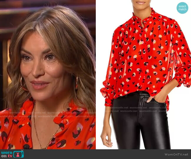 Derek Lam 10 Crosby Myki Blouse worn by Kit Hoover on Access Hollywood