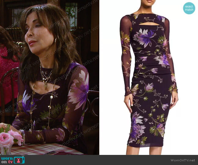 Fuzzi Peek-A-Boo Long Sleeve Fitted Dress worn by Kate Roberts (Lauren Koslow) on Days of our Lives