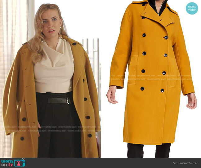 Proenza Schouler White Label Double Face Double Breasted Coat worn by Amanda Carrington (Eliza Bennett) on Dynasty