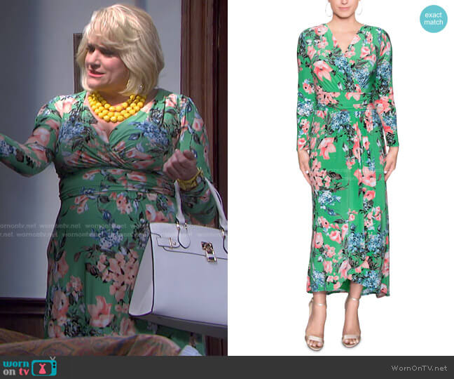 RACHEL Rachel Roy Ruched-Waist Floral-Print Maxi Dress