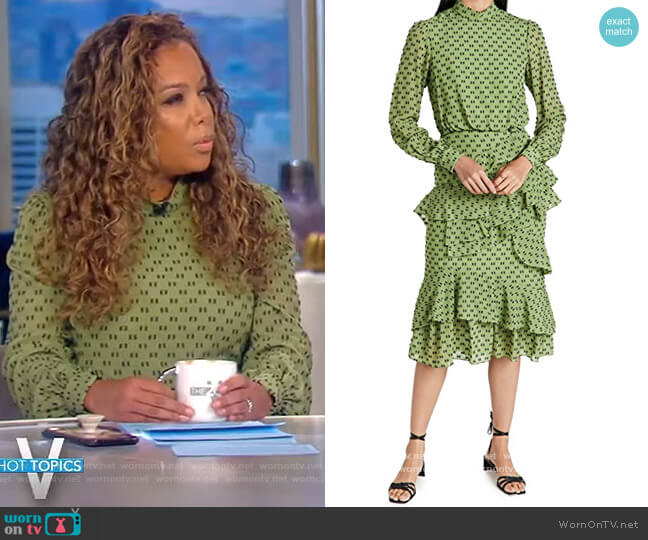 Saloni Isa Ruffle Dress worn by Sunny Hostin on The View