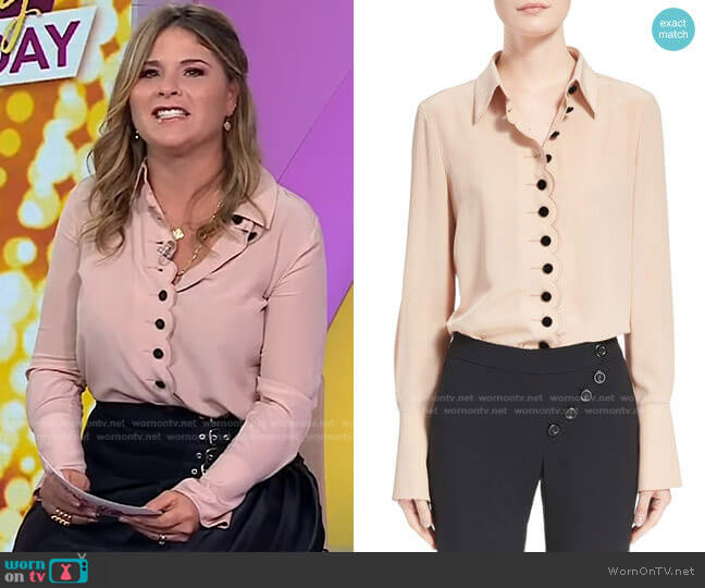 Chloe Scalloped Silk Blouse worn by Jenna Bush Hager on Today