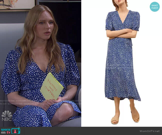 Gerard Darel Sicile Midi Wrap Dress worn by Abigail Deveraux (Marci Miller) on Days of our Lives