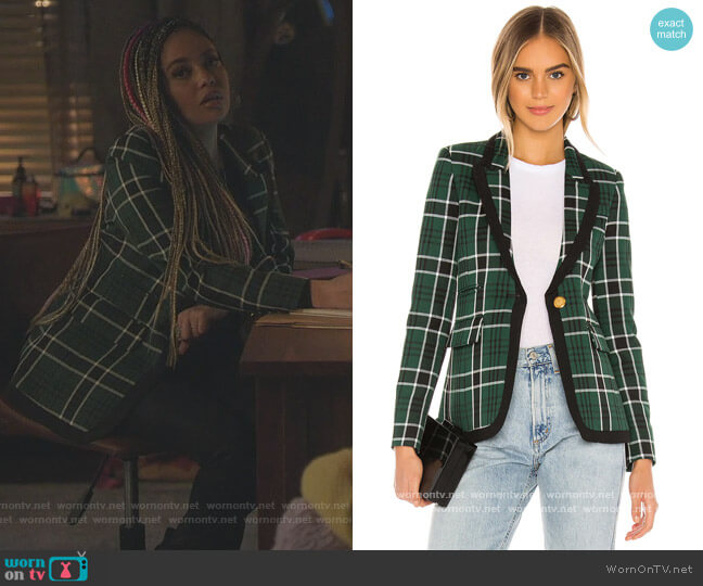 Smythe Taped Peaked Lapel Blazer worn by Toni Topaz (Vanessa Morgan) on Riverdale