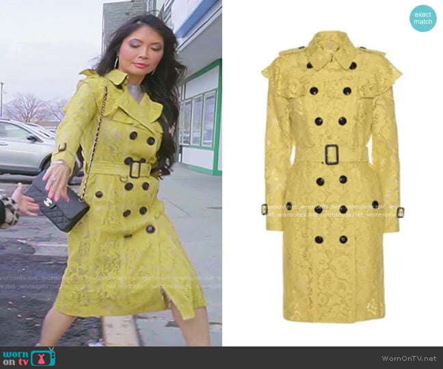 Burberry Stanhill Lace Trench Coat worn by Jennie Nguyen on The Real Housewives of Salt Lake City