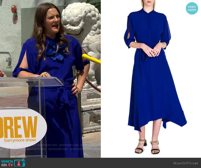 Stella McCartney Olivia Silk Midi Dress worn by Drew Barrymore on The Drew Barrymore Show