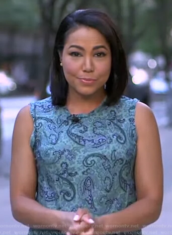 Stephanie’s green paisley top on Good Morning America
