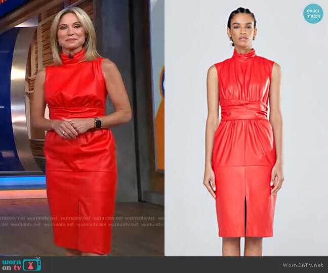 New York & Company Turtleneck Faux Leather Dress - Gabrielle Union Collection worn by Amy Robach on Good Morning America