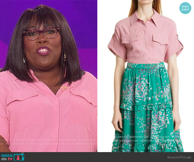 Ted Baker Pocket Detail Button-Up Shirt worn by Sheryl Underwood on The Talk
