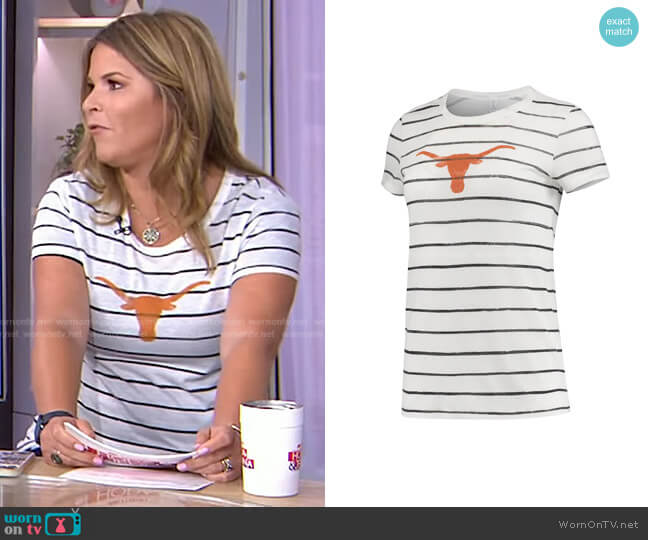 Texas Longhorns Stripe Tri-Blend T-Shirt worn by Jenna Bush Hager on Today