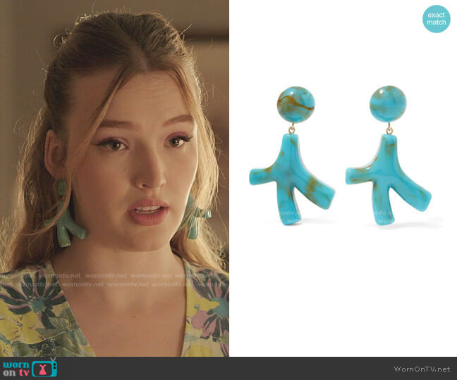 Valet Noemie Earrings in Turquoise worn by Kirby Anders (Maddison Brown) on Dynasty
