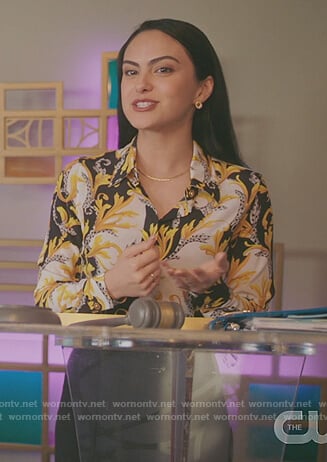 Veronica’s baroque print blouse on Riverdale