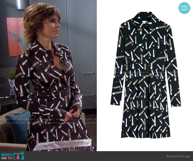 Victoria Victoria Beckham Lipstick-Print Shirtdress